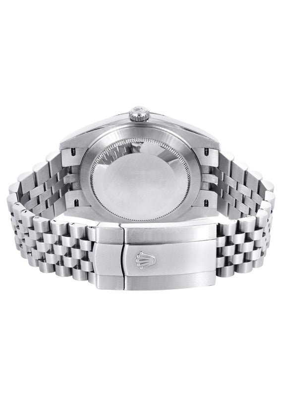 ROLEX DATEJUST 41 MM | STEEL WATCH | JUBILEE BAND | BLUE ROMAN DIAL | 18K FLUTED BEZEL