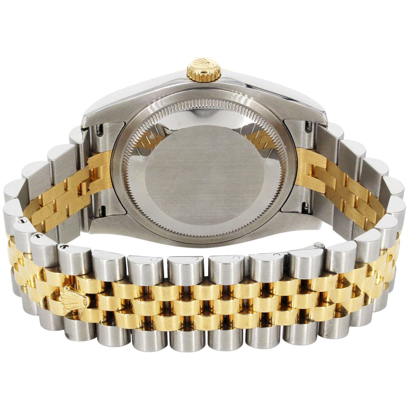 116233 | Hidden Clasp | Diamond Gold Rolex Watch For Men | 36Mm | Custom Red Arabic Full Diamond Dial | Jubilee Band
