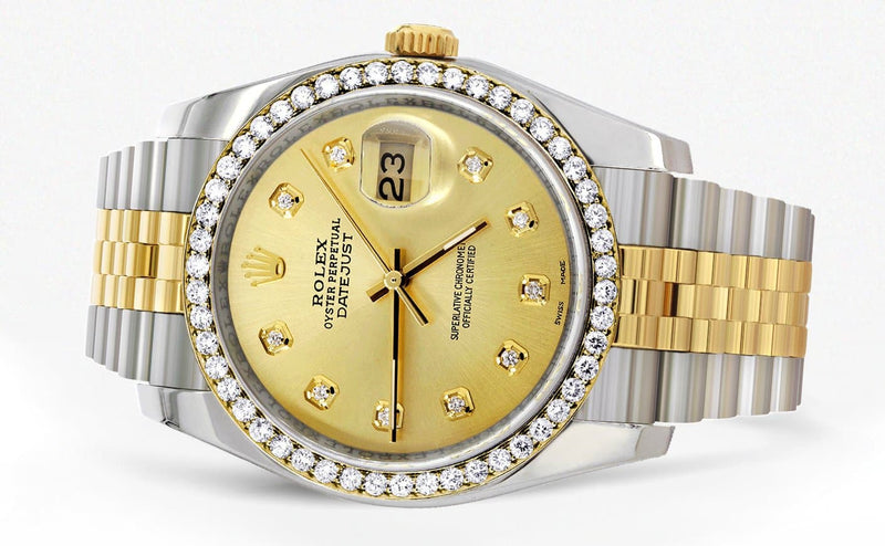 116233 | Hidden Clasp | Gold Rolex Datejust Watch | 36Mm | Gold Dial | Jubilee Band