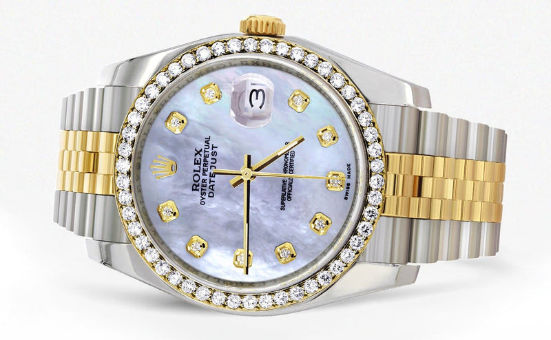 116233 | Hidden Clasp | Two Tone Rolex Datejust Watch | 36Mm | Mother of Pearl Dial | Jubilee Band
