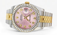 116233 | Hidden Clasp | Gold Rolex Datejust Watch | 36Mm | Pink Dial | Jubilee Band