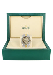 116233 | Hidden Clasp | Diamond Gold Rolex Watch For Men | 36MM | Full Diamond Roman Dial | Jubilee Band