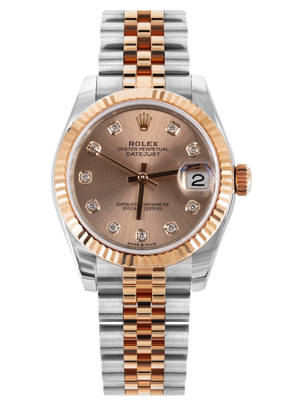 ROLEX DATEJUST 31 MM | OYSTER BAND 18K GOLD & STEEL WATCH | 178271 | 18KYELLOW GOLD SMOOTH | ROSE DIAMOND