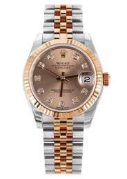 ROLEX DATEJUST 31 MM | OYSTER BAND 18K GOLD & STEEL WATCH | 178271 | 18KYELLOW GOLD SMOOTH | ROSE DIAMOND