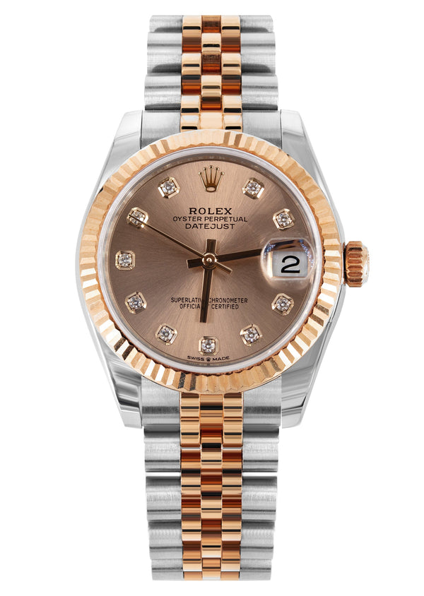 ROLEX DATEJUST 31 MM | OYSTER BAND 18K GOLD & STEEL WATCH | 178271 | 18KYELLOW GOLD SMOOTH | ROSE DIAMOND