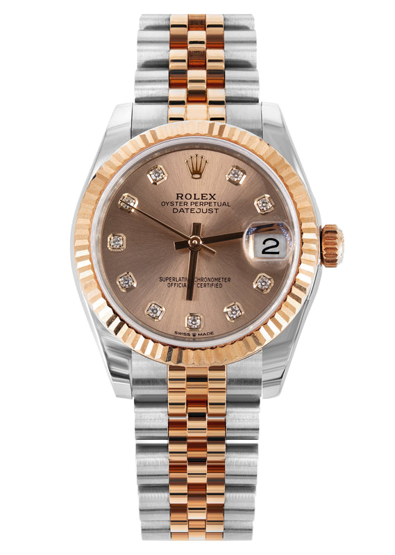 ROLEX DATEJUST 31 MM | OYSTER BAND 18K GOLD & STEEL WATCH | 178271 | 18KYELLOW GOLD SMOOTH | ROSE DIAMOND