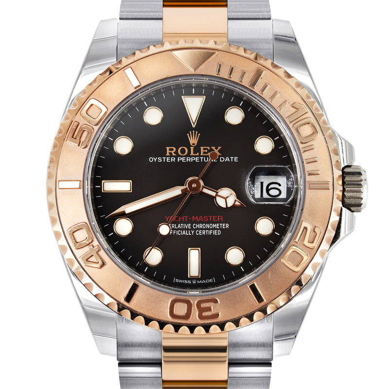 ROLEX YACHT MASTER 40 MM | TWO TONE 18K ROSE GOLD AND STAINLESS STEEL | BLACK DIAL