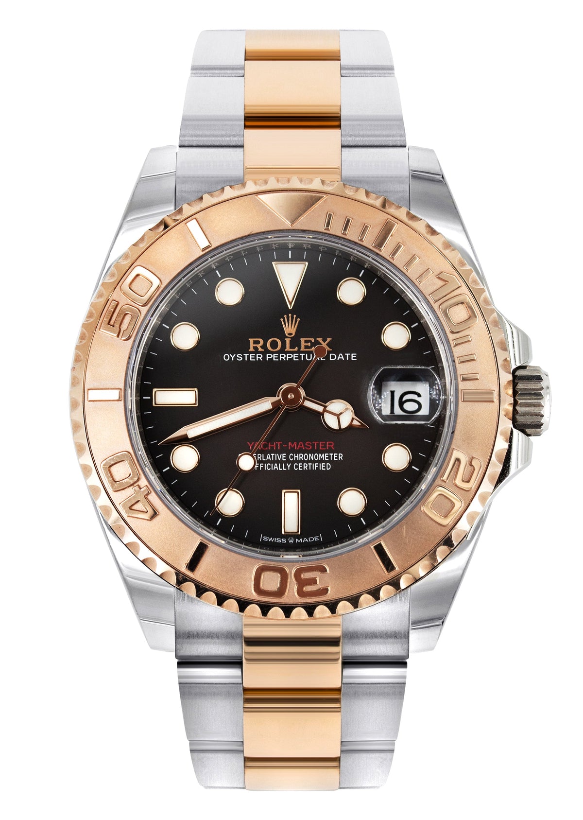 ROLEX YACHT MASTER 40 MM | TWO TONE 18K ROSE GOLD AND STAINLESS STEEL | BLACK DIAL