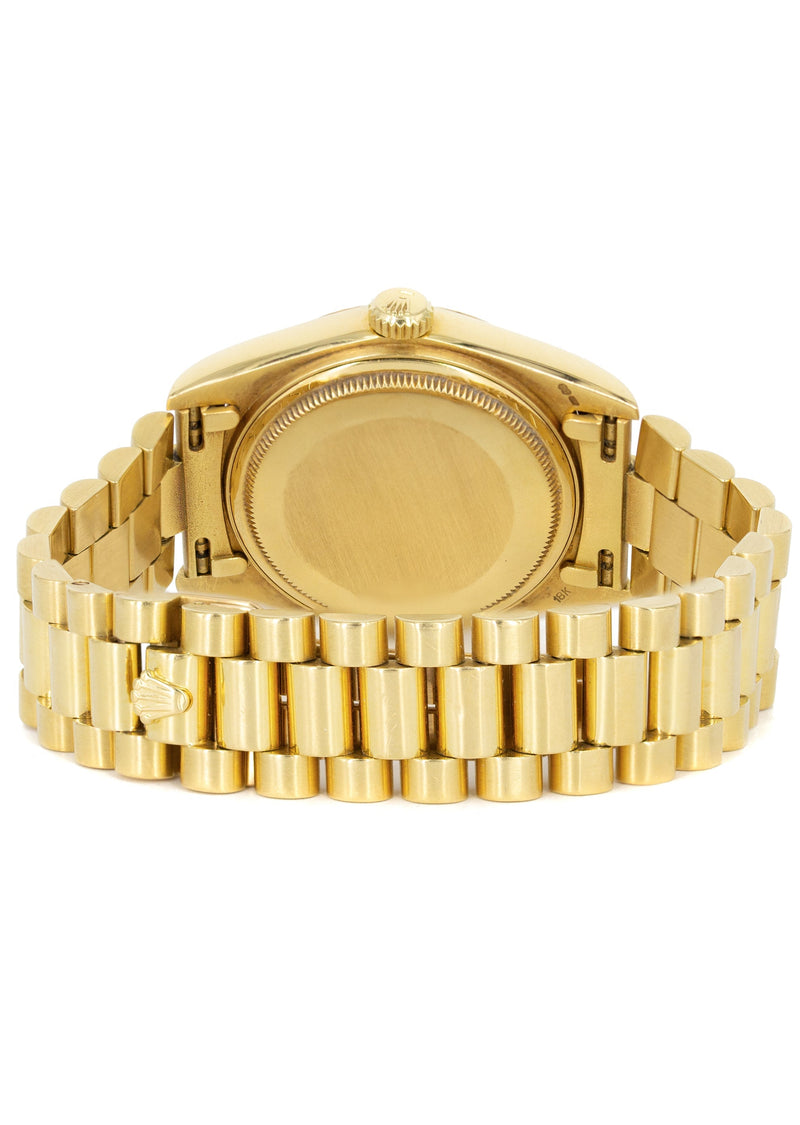 Rolex Day Date | 18k Gold 18238 | 36mm Black Rare Jubilee 6 & 9 Diamond Dial