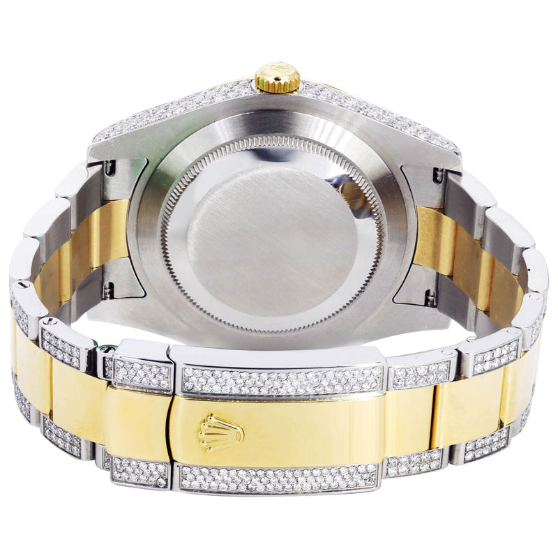 Diamond Rolex Datejust II 41 MM | Stainless Steel & 18K Yellow Gold | Custom Diamond Dial | 7 Carats