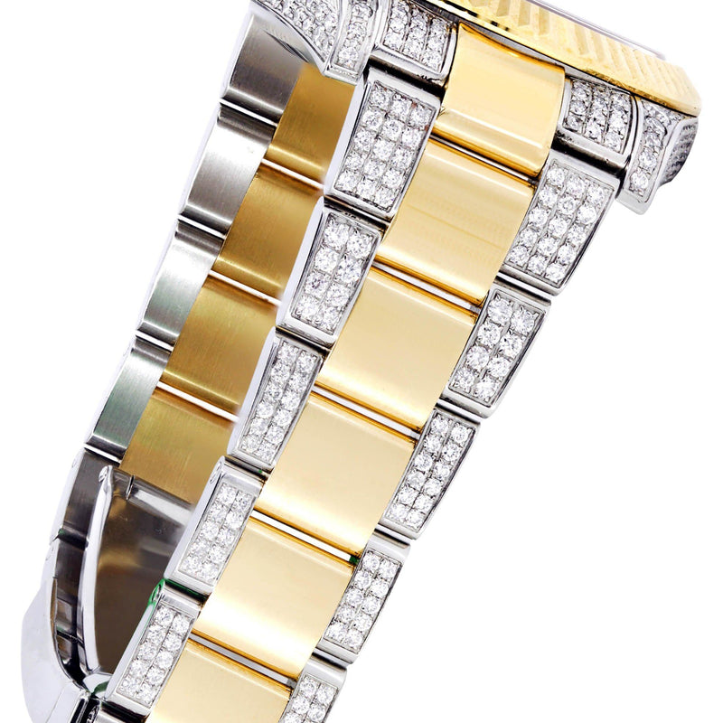 Diamond Rolex Datejust II 41 MM | Stainless Steel & 18K Yellow Gold | Custom Diamond Dial | 7 Carats