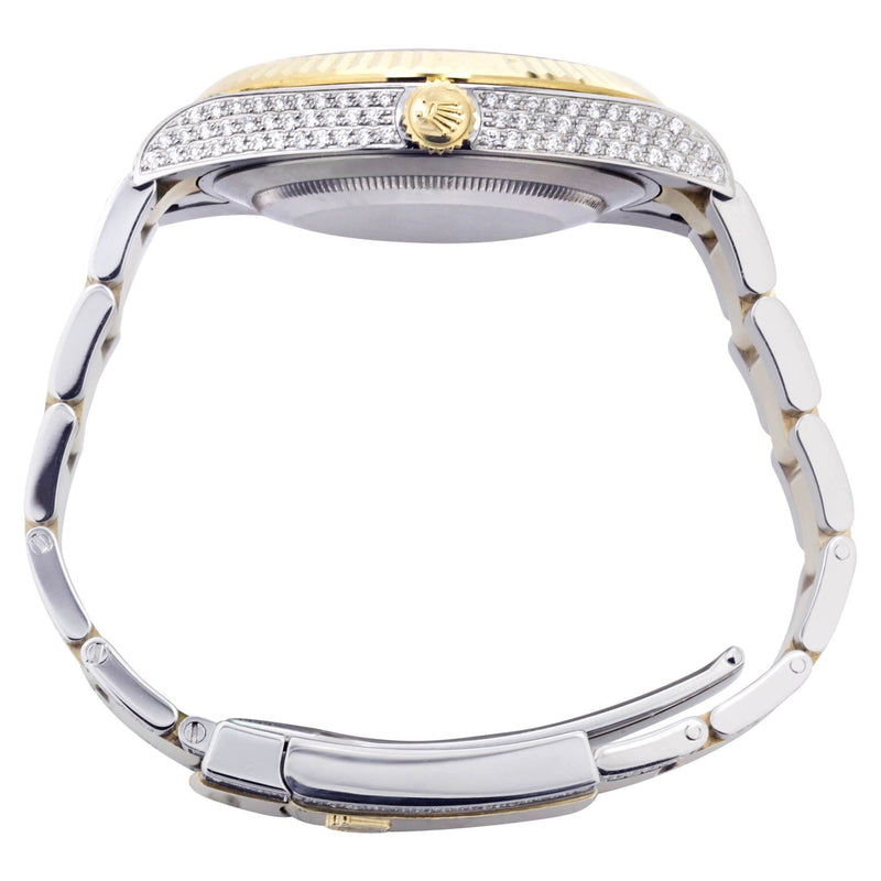 Diamond Rolex Datejust II 41 MM | Stainless Steel & 18K Yellow Gold | Custom Diamond Dial | 7 Carats