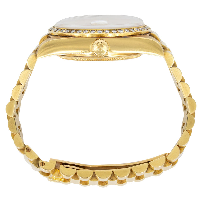 Rolex Day Date | 18k Gold 18238 | 36mm Black Diamond Dial | Diamond Bezel