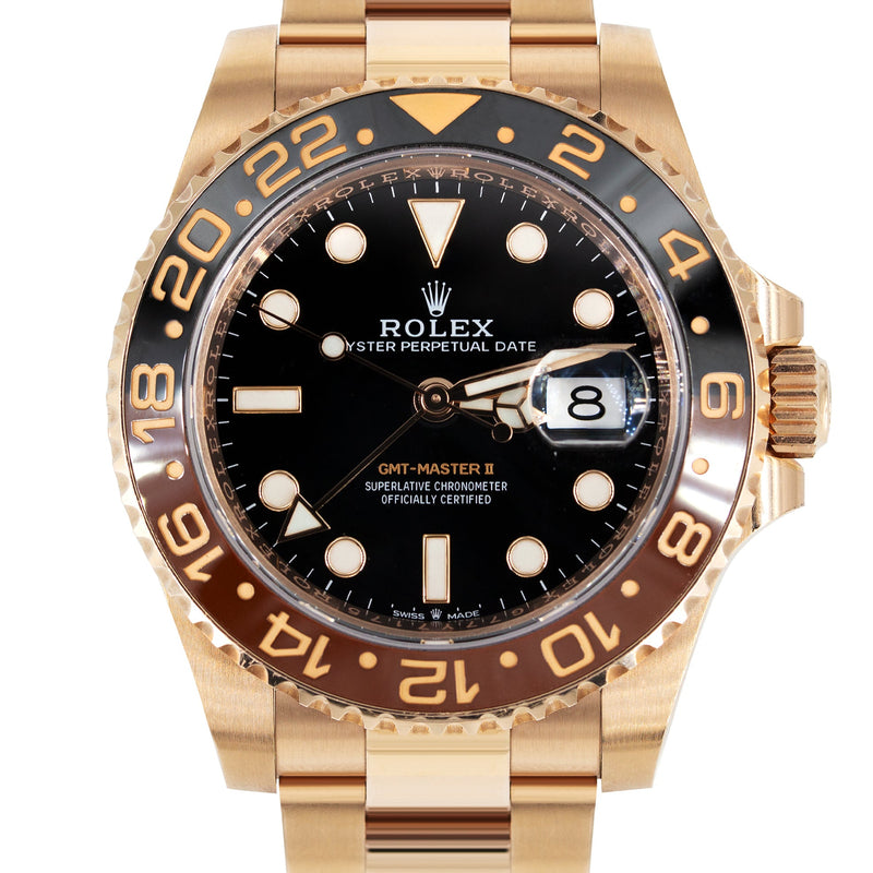 Rolex GMT Master II  | 18k Rose Gold 126715CHNR | Black Dial | Ceramic Bezel | Root Beer