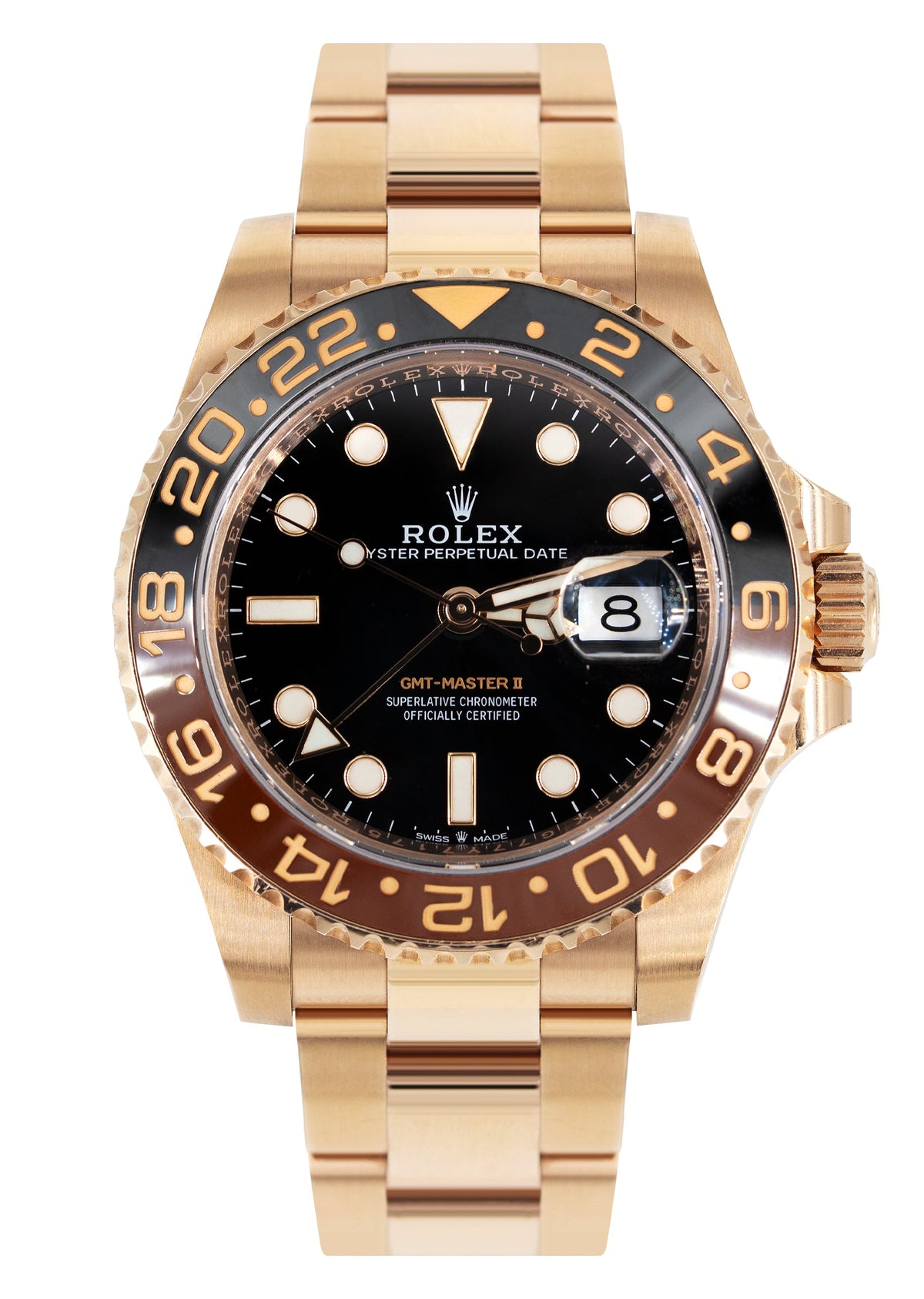Rolex GMT Master II  | 18k Rose Gold 126715CHNR | Black Dial | Ceramic Bezel | Root Beer