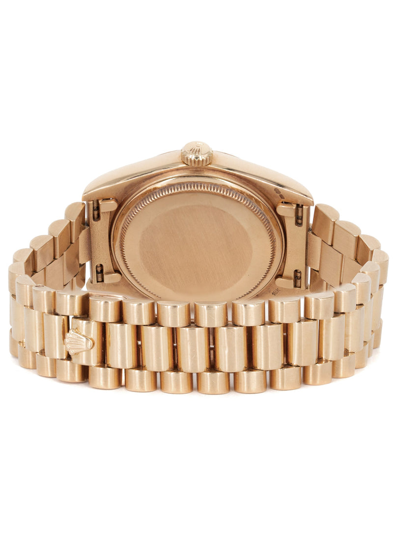 Rolex Day-Date 40 Presidential | 18k Rose Gold 228235 | Chocolate Baguette Diamond Dial | Fluted Bezel