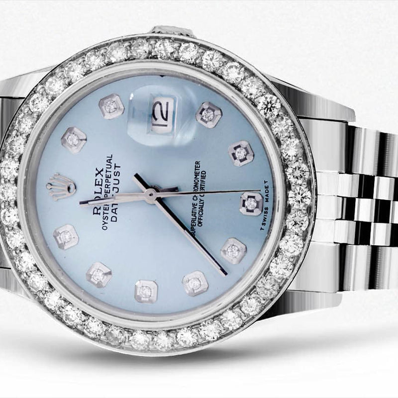 Diamond Rolex Datejust 36 MM | 2.75 Carat | Custom Diamond Dial | Jubiliee Band
