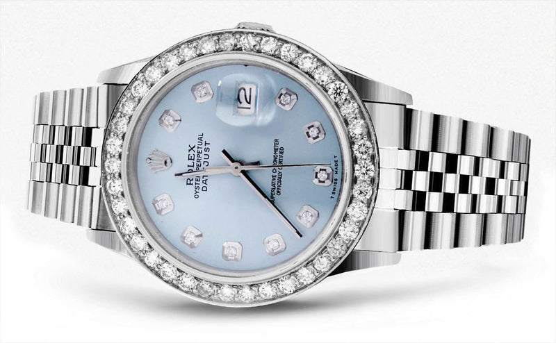 Diamond Rolex Datejust 36 MM | 2.75 Carat | Custom Diamond Dial | Jubiliee Band