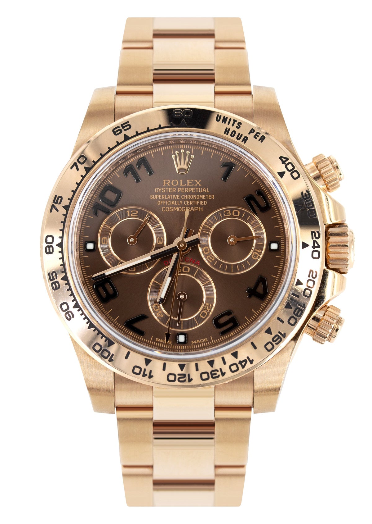 Rolex Cosmograph Daytona | 18k Rose Gold 116505 | Chocolate Arabic Numbers | Chronograph