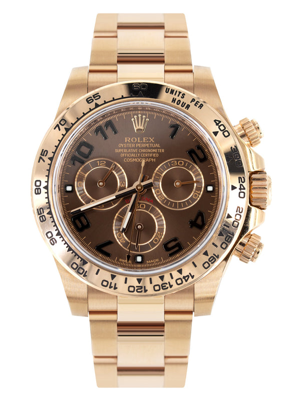 Rolex Cosmograph Daytona | 18k Rose Gold 116505 | Chocolate Arabic Numbers | Chronograph
