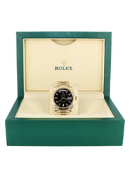 Rolex Day-Date 40 Presidential | 18k Yellow Gold 228238 | Black Diamond Baguette Dial | Fluted Bezel