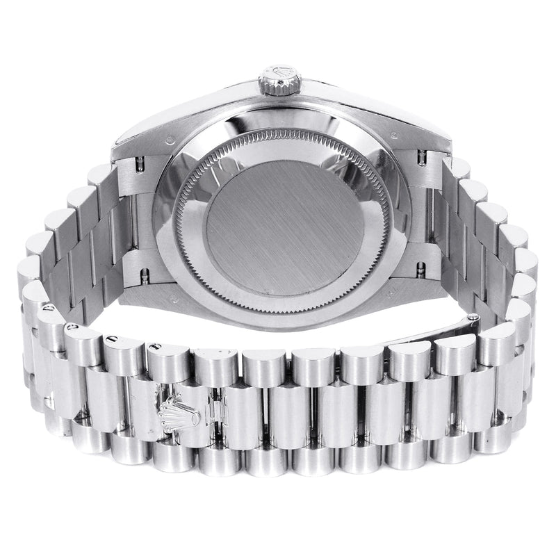 Rolex Day-Date 40 Presidential | 18k White Gold 228239 | Green Olive Roman Dial | Fluted Bezel
