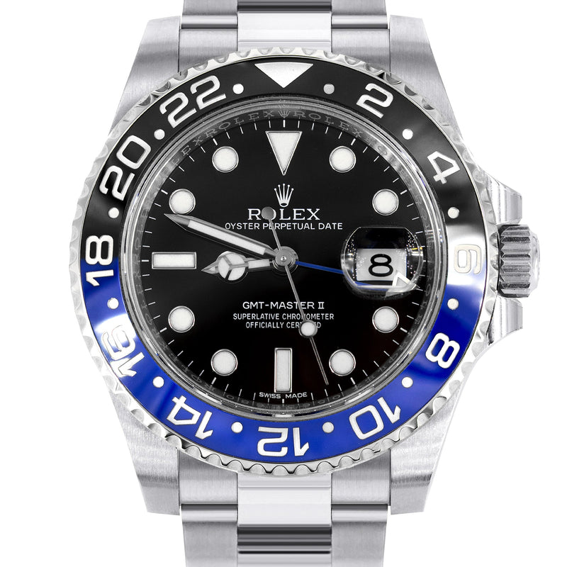 Rolex GMT Master II  | Stainless Steel 116710BLNR | Black Dial | Black & Blue Ceramic Bezel | Batman
