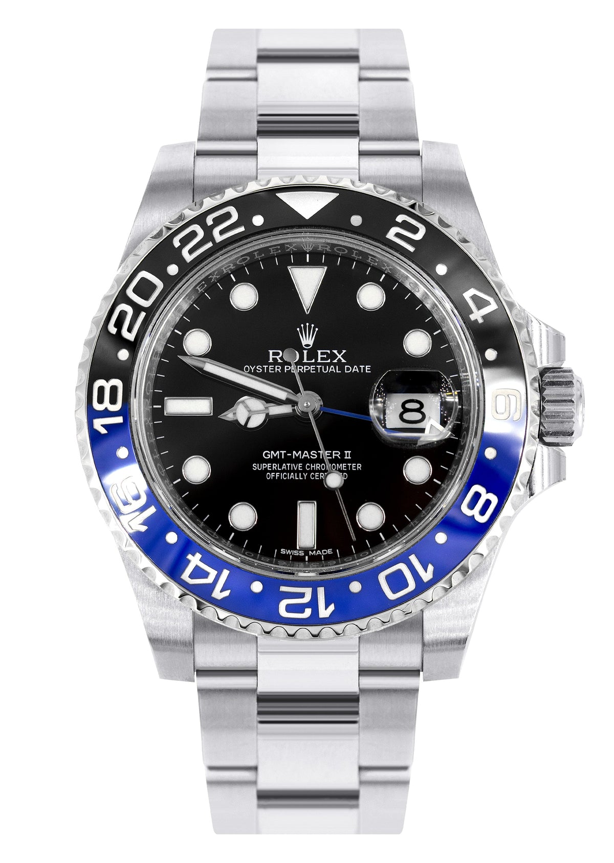 Rolex GMT Master II  | Stainless Steel 116710BLNR | Black Dial | Black & Blue Ceramic Bezel | Batman