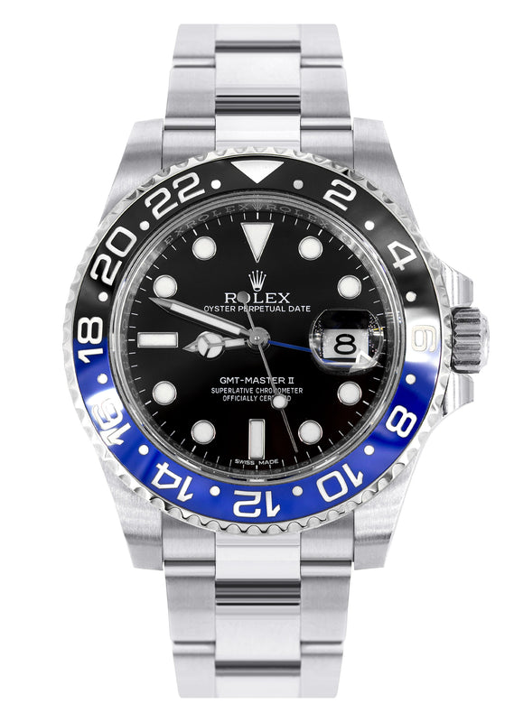 Rolex GMT Master II  | Stainless Steel 116710BLNR | Black Dial | Black & Blue Ceramic Bezel | Batman