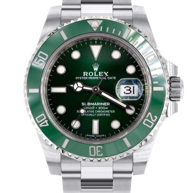 Rolex Submariner | Stainless Steel 116610LV | Green Dial | Green Ceramic Bezel | Hulk