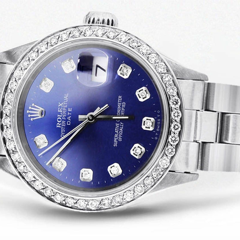 Diamond Rolex Date 34 MM | 2.25 CARAT | CUSTOM DIAMOND DIAL | OYSTER BAND