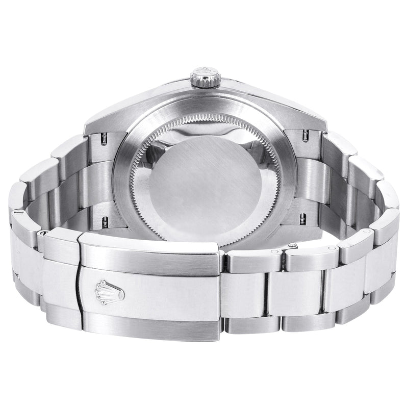 ROLEX DATEJUST 41 MM | OYSTER BAND | STEEL WATCH | FACTORY BLUE DIAMOND | 18K FLUTED BEZEL