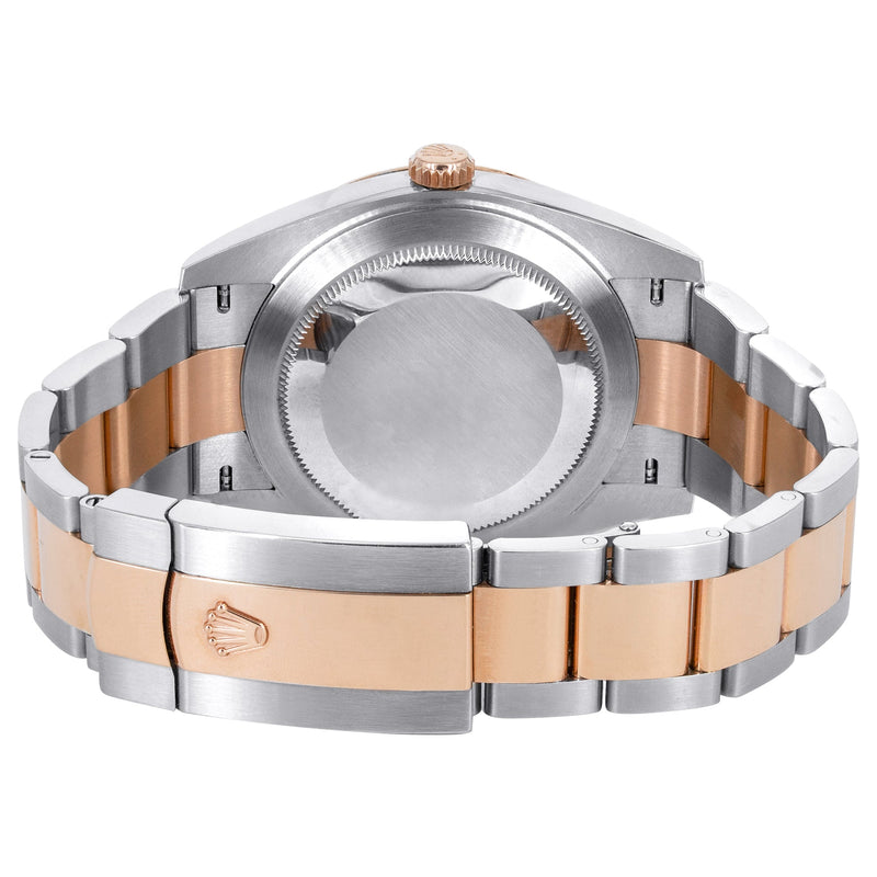 ROLEX DATEJUST 41 MM | OYSTER BAND | STEEL & 18K ROSE GOLD WATCH | SLATE GREY WIMBELDON DIAL | 18K DOME BEZEL