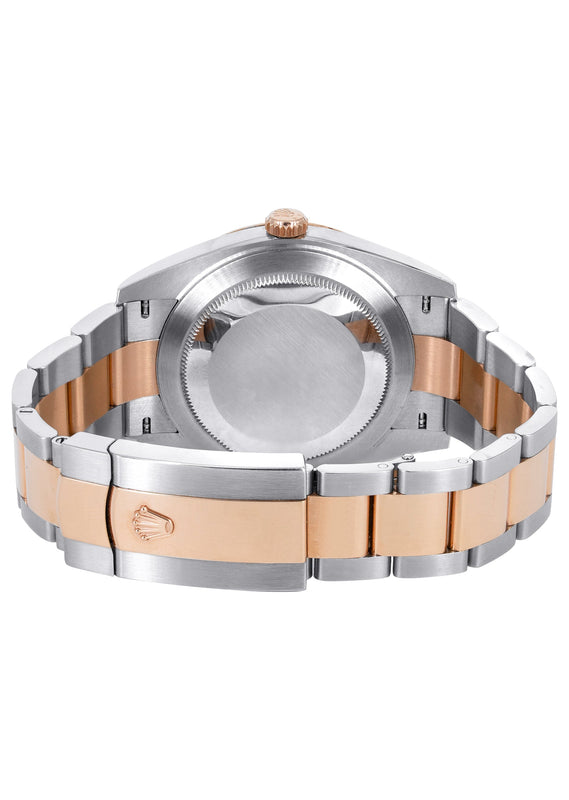 ROLEX DATEJUST 41 MM | OYSTER BAND | STEEL & 18K ROSE GOLD WATCH | SLATE GREY WIMBELDON DIAL | 18K DOME BEZEL