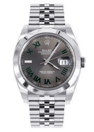 ROLEX DATEJUST 41 MM | JUBILEE STEEL WATCH | GREY SLATE WIMBLEDON DIAL| 126300 | SMOOTH BEZEL