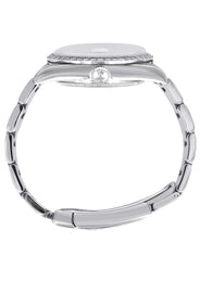 ROLEX DATEJUST 36 MM | OYSTER STEEL WATCH | SILVER DIAMOND WAVE DIAL| 116244 | FACTORY DIAMOND BEZEL