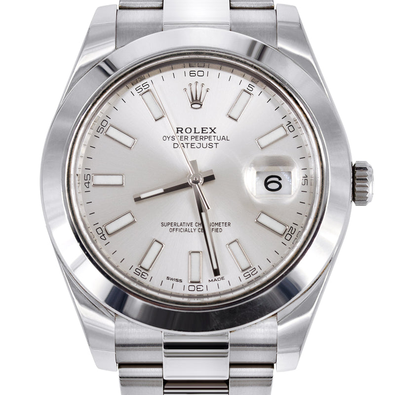 ROLEX DATEJUST II 41 MM | OYSTER BAND | STEEL WATCH | SILVER STICK DIAL