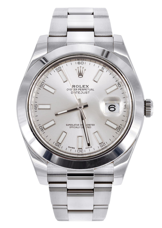 ROLEX DATEJUST II 41 MM | OYSTER BAND | STEEL WATCH | SILVER STICK DIAL