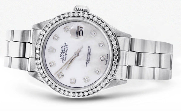 Diamond Rolex Datejust 36 MM | 2 Carat | Diamond Mother of Pear Dial