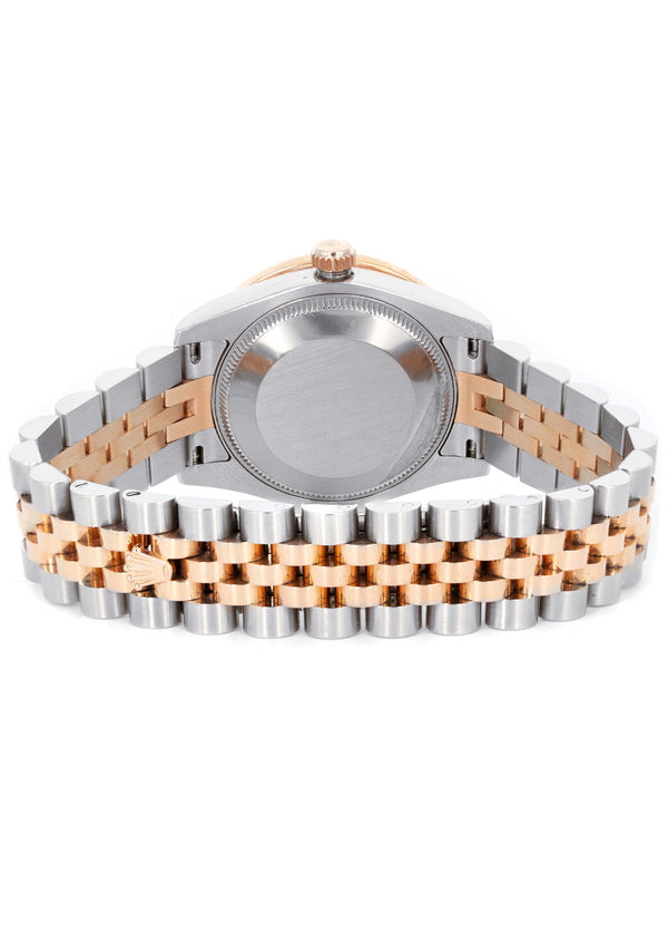 ROLEX DATEJUST 36 MM | TWO TONE 18K ROSE & STEEL WATCH | FACTORY MOTHER OF PEARL DIAMOND DIAL| 116231 | 18K FLUTED BEZEL