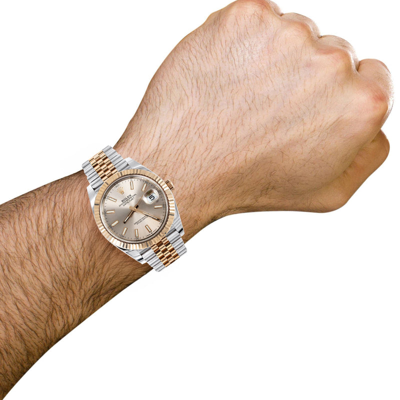ROLEX DATEJUST 41 MM | 18K YELLOW GOLD & STEEL WATCH | JUBILEE BAND | CHAMPAGNE INDEX