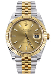 ROLEX DATEJUST 41 MM | 18K YELLOW GOLD & STEEL WATCH | JUBILEE BAND | CHAMPAGNE INDEX