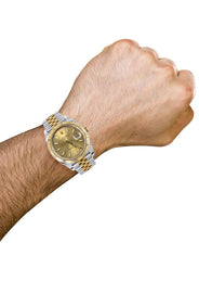 ROLEX DATEJUST 41 MM | 18K YELLOW GOLD & STEEL WATCH | JUBILEE BAND | CHAMPAGNE INDEX