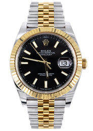ROLEX DATEJUST 41 MM | 18K YELLOW GOLD & STEEL WATCH | JUBILEE BAND | BLACK INDEX