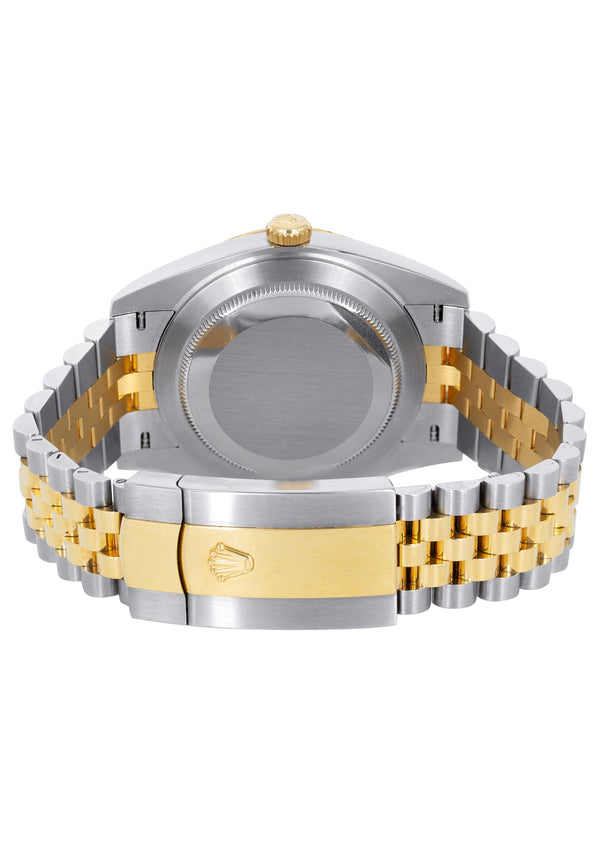 ROLEX DATEJUST 41 MM | 18K YELLOW GOLD & STEEL WATCH | JUBILEE BAND | DIAMOND CHAMPAGNE DIAL