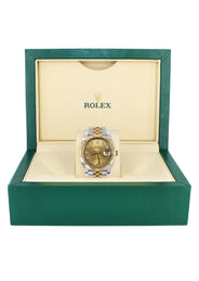 ROLEX DATEJUST 41 MM | 18K YELLOW GOLD & STEEL WATCH | JUBILEE BAND | DIAMOND CHAMPAGNE DIAL