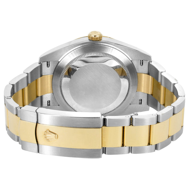 ROLEX DATEJUST 41 MM | 18K YELLOW GOLD & STEEL WATCH | OYSTER BAND | DIAMOND BLACK DIAL