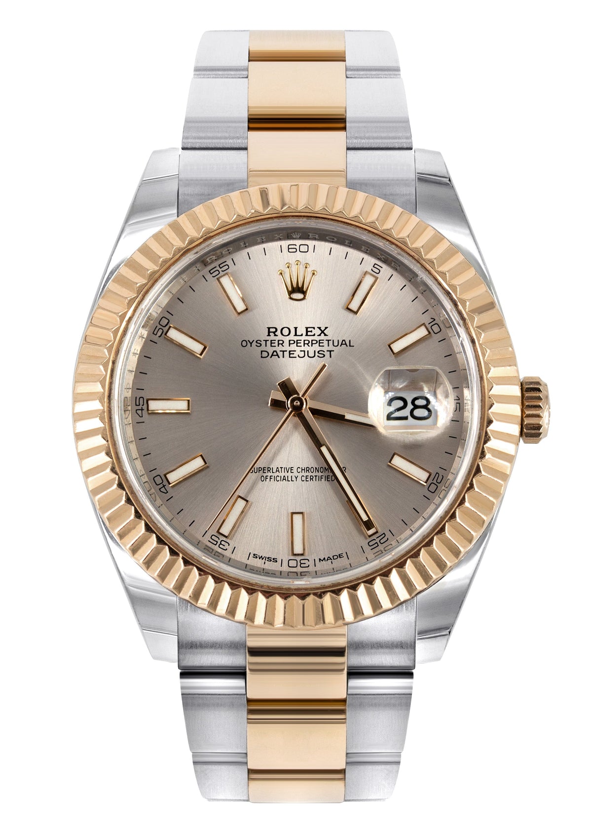 ROLEX DATEJUST 41 MM | 18K ROSE GOLD & STEEL WATCH | JUBILEE BAND | SUNDUST INDEX