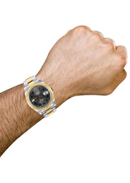 ROLEX DATEJUST 41 MM | 18K YELLOW GOLD & STEEL WATCH | OYSTER BAND | SLATE WIMBLEDON DIAL