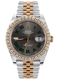ROLEX DATEJUST 41 MM | 18K ROSE GOLD & STEEL WATCH | JUBILEE BAND | Wimbledon Slate